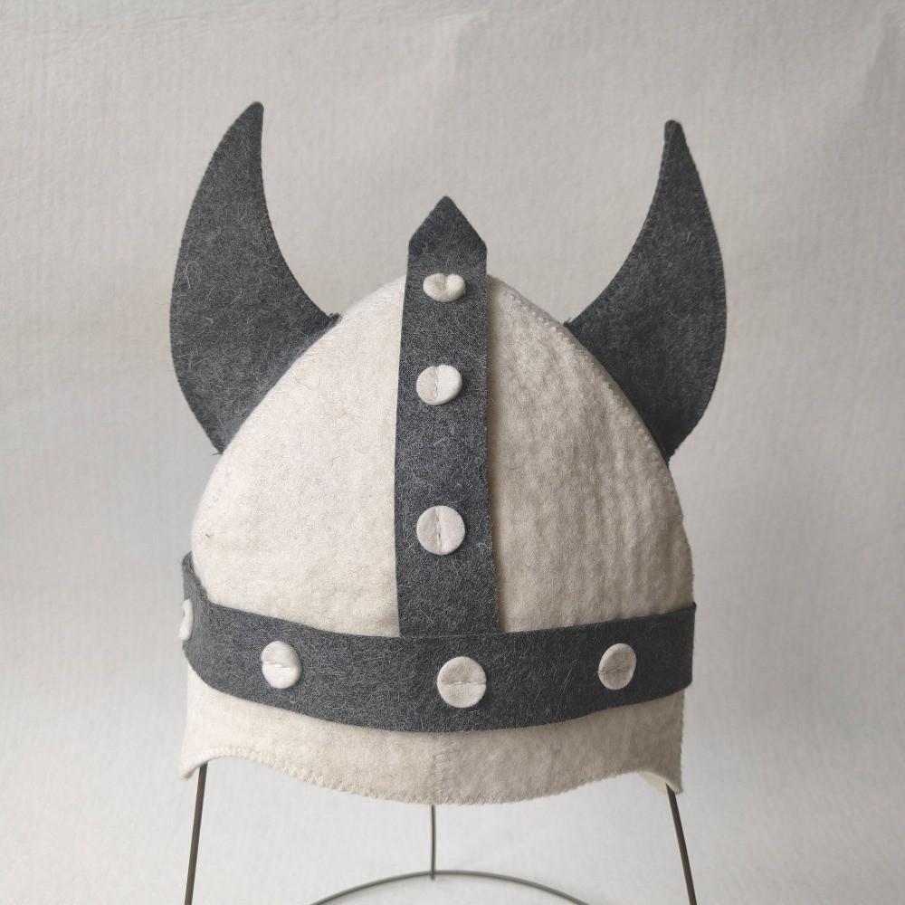 Nordic Viking Horn Sauna Hat with Unique Horn Design Halloween Cosplay Horn Helmet Themed Parties