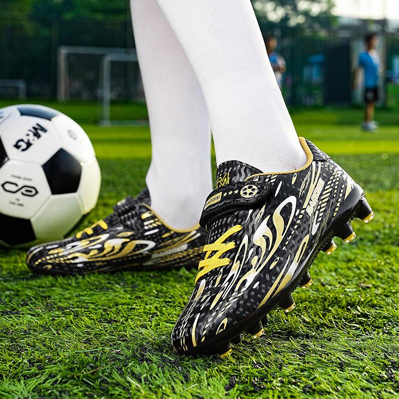 Kids Football Shoes Shock Absorption Anti-skid and Wear-resistant Long Spike Outdoor Sports Training Football Shoes