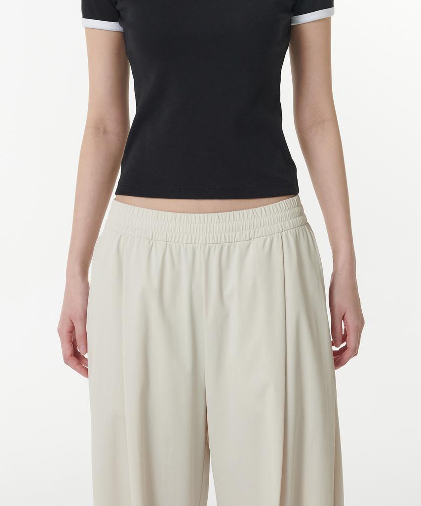 MUSINSA STANDARD WOMAN Women'S Cooling Deep Tuck Wide Elastic Waist Pants [Cream]