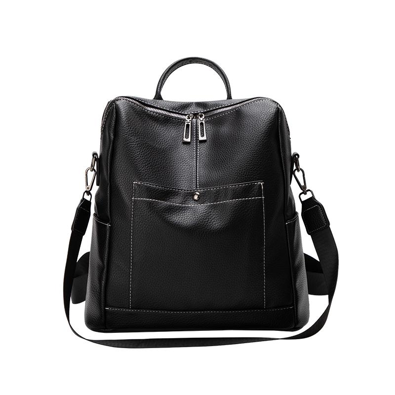 

Anti theft PU leather Fashi Solid Color Backpack Gifts Large Capacity Schoolbag Book Bags Simple Travel Backpack School Bags