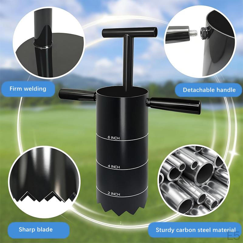 Portable Cutter Cup Lightweight 4 inch and 6 Steel Holes Digger Detachable Handle for Putting