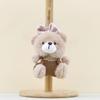 Adorable Bear Cartoon Plush Keychain With Pp Cotton Filling For Decor Bag