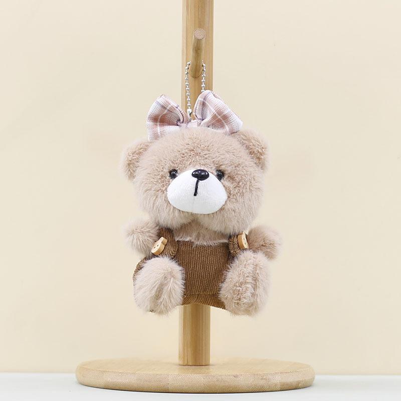 Adorable Bear Cartoon Plush Keychain With Pp Cotton Filling For Decor Bag