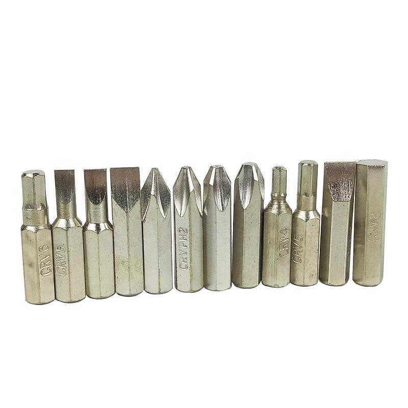 14-Piece Chrome Vanadium Steel Impact Screwdriver Bit Set with Iron Box