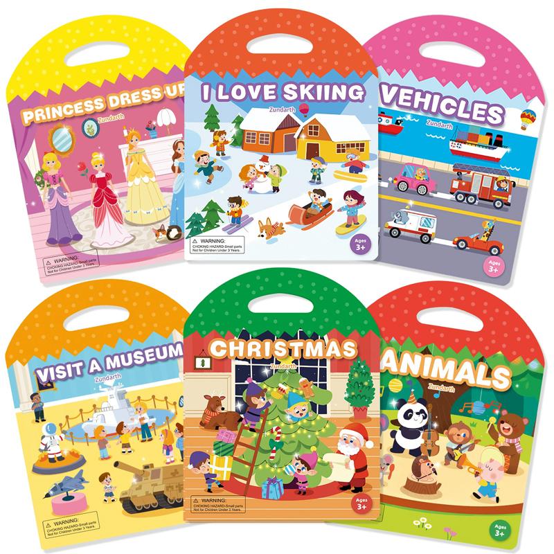 High-Quality 6Pcs/Set Multi-Theme High-Quality Reusable High-Quality Sticker High-Quality Book High-Quality For Youngsters High-Quality Cartoon