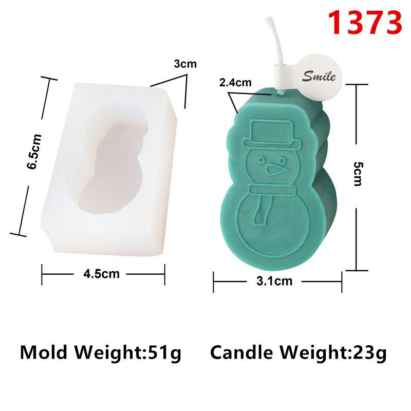 3D Christmas Silicone Xmas Bell Snowmen Gingerbread House Candle Mold DIY Cookie Gingerbread Candle Candy Fondant Baking Mold