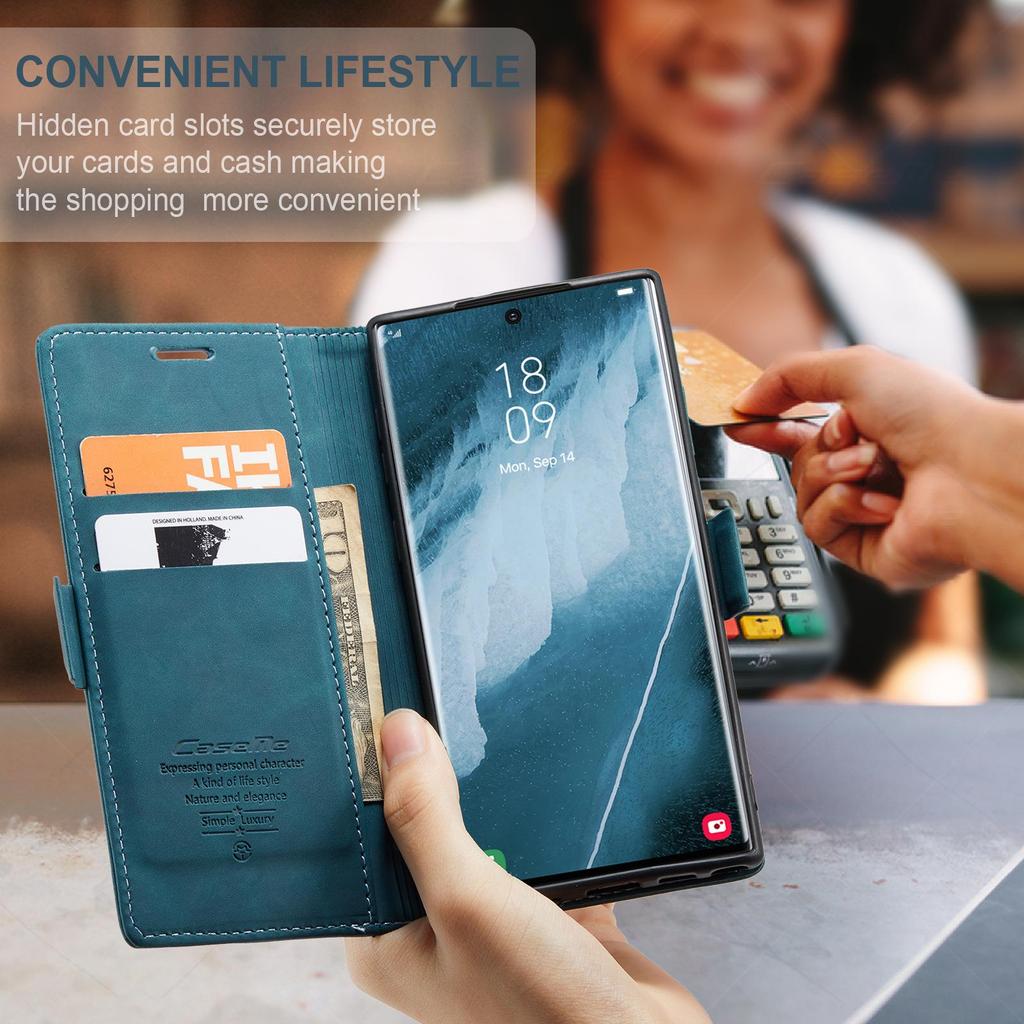 Samsung Galaxy S23 Ultra/S24 Leather Flip Case with Card Slot