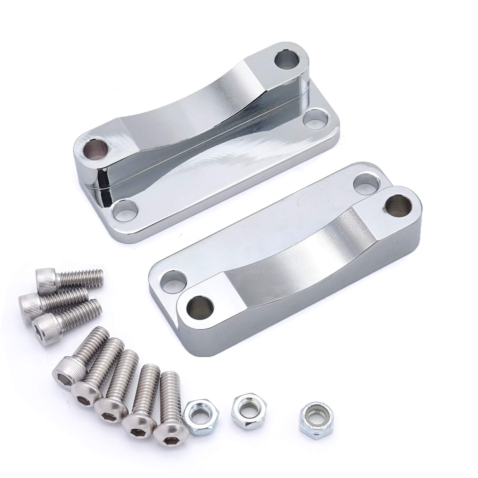 

Wsays Touring Front Fender Riser Relocator Spacer Kit 20mm Lift Adapter Chrome for Harley