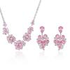 Elegant Blossom Zircon Necklace & Earrings Set - European & American Style
