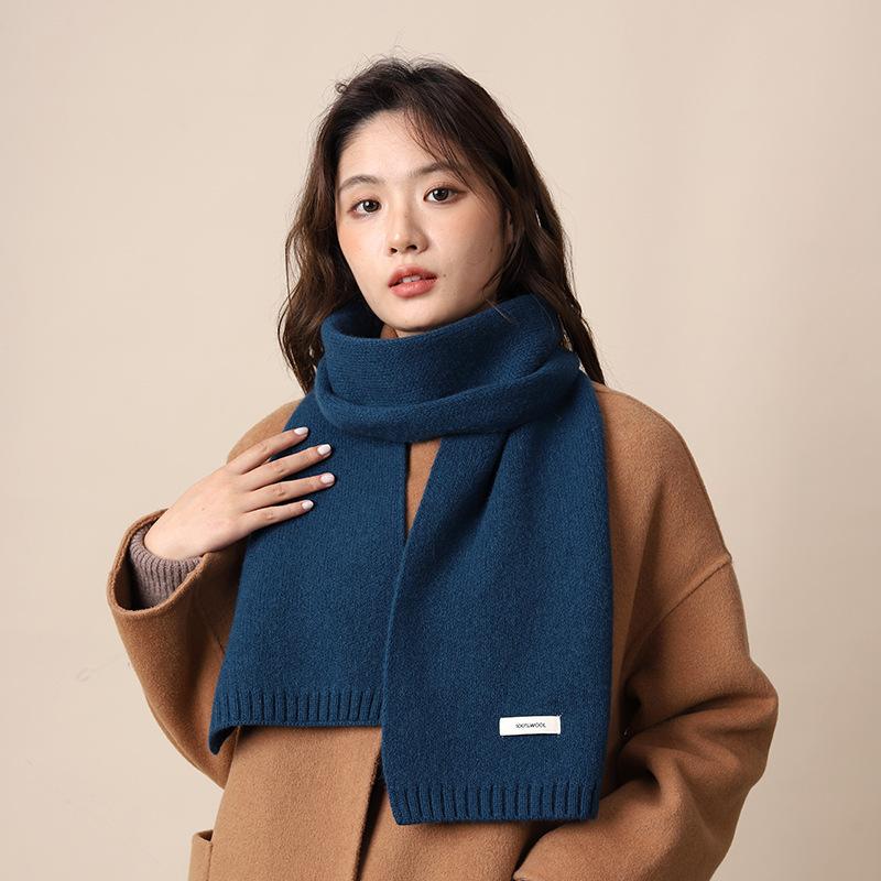 Full wool 100 pure wool scarf women's winter scarf to keep warm, high-end knitted scarf gift bag birthday gift