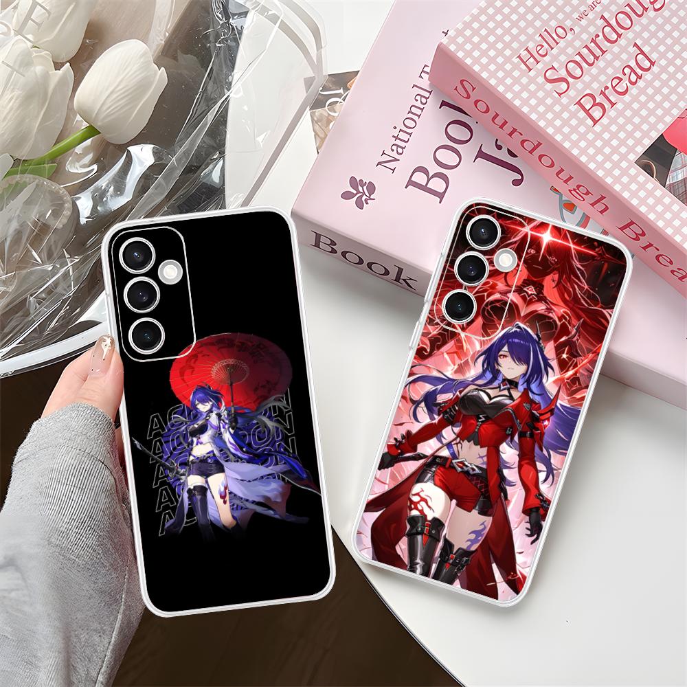 HSR Acheron Clear Mobile Phone Case for Samsung Galaxy S25 S24 S23 S22 S21Plus FE Ultra Colorful Cover