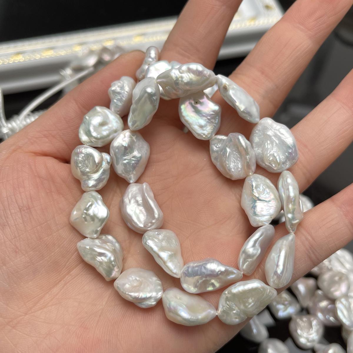 

1 нить, Белые натуральные пресноводные жемчужные бусины Барокко для изготовления ювелирных изделий DIY Ожерелий, Браслетов Поделок Длина 36 см 1String/36cm белый