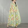 DIMANAF New 2026 Plus Size Spring Long Dress Women Summer Beach Loose Oversize Maxi Floral Print Vintage