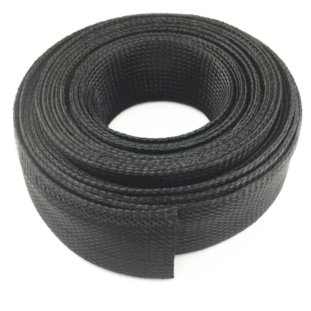 

Black Insulated Braid Sleeving 4/6/8/10/12/16/20/25/30/40/50mmTight PET Wire Cable Protection Expandable Cable Sleeve Wire Gland 4mm 5 meters чорний