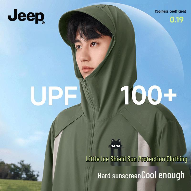 JEEP Men s UPF100+ Ice Silk Sun Protection Hoodie M
