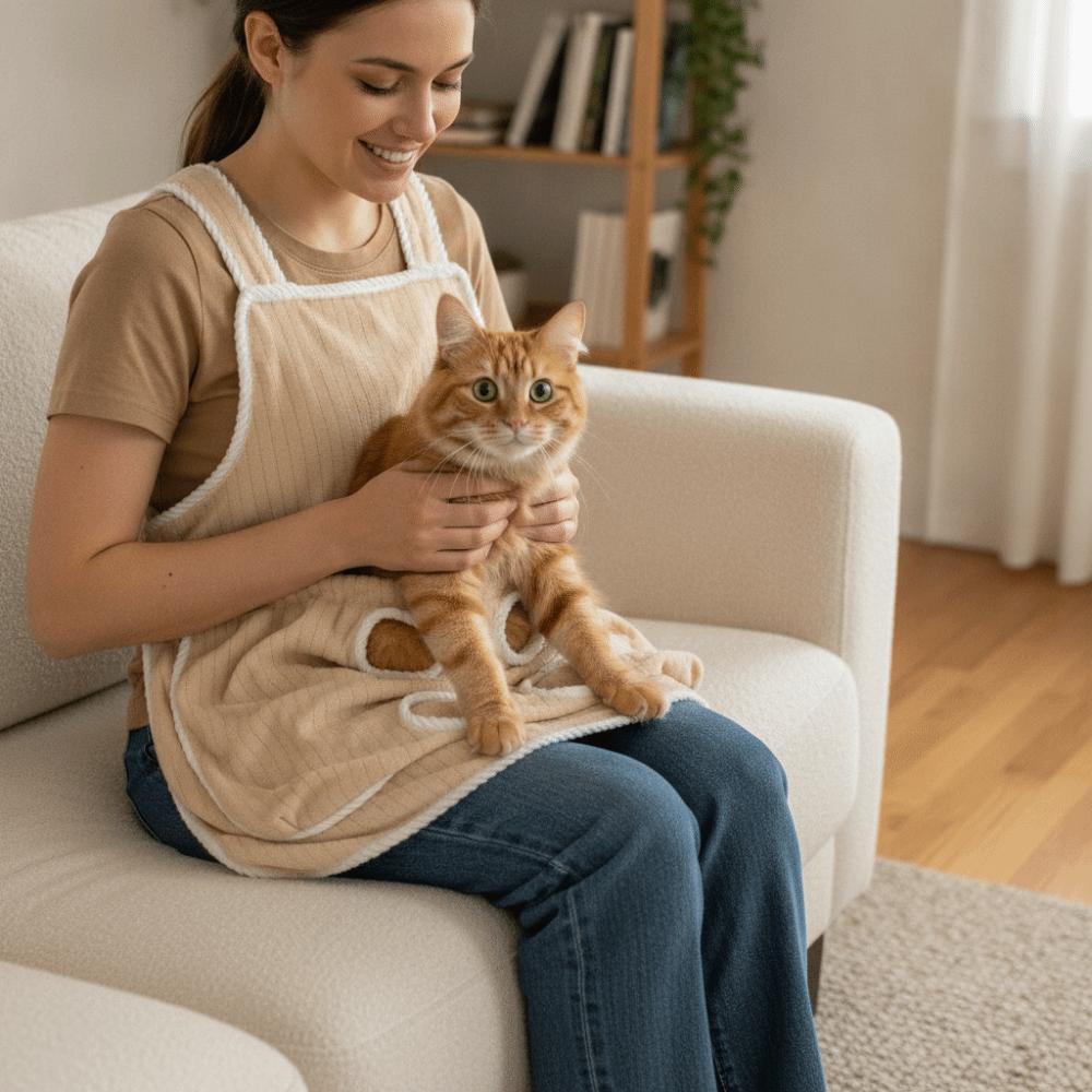 Hair-Resistant Cat Holding Apron Anti Scratch Pet Anti Shedding Cover Pet Sleeping Bag Home Use