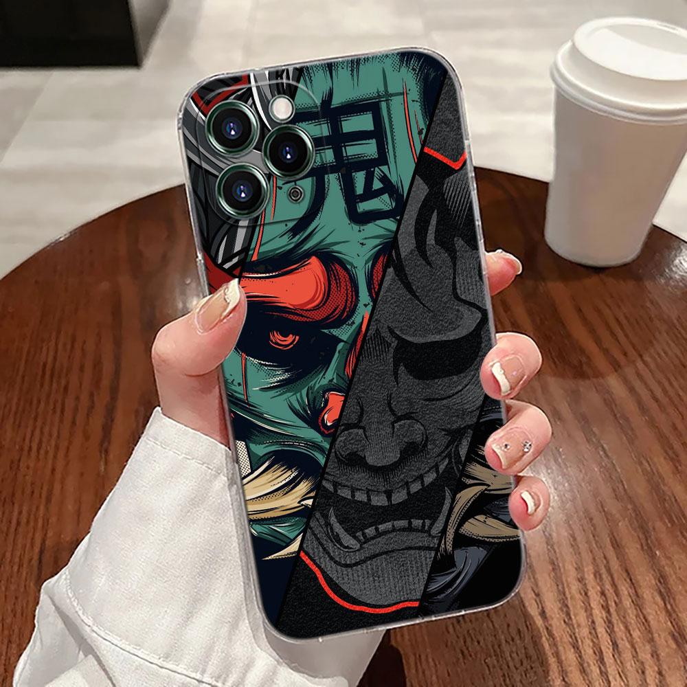 

Чехол-тату для телефона Apple iPhone 17 16 15 14 13 12 11 Pro Max 16 Plus 16E 17Air 17Pro с изображением призрака самурая Ханья в стиле Укиё-э iPhone 11 Pro