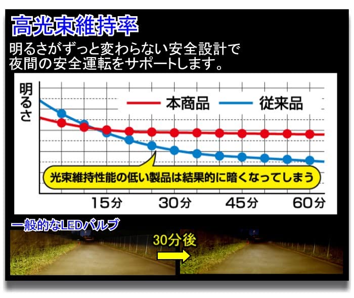 Nissei Kogyo POLARG LED Bulb for Lamps 4200K 3000lm 2 Pieces Fanless Same Size As Halogen Bulbs P3008C Vehicle Inspection Compliant Trusted Genuine