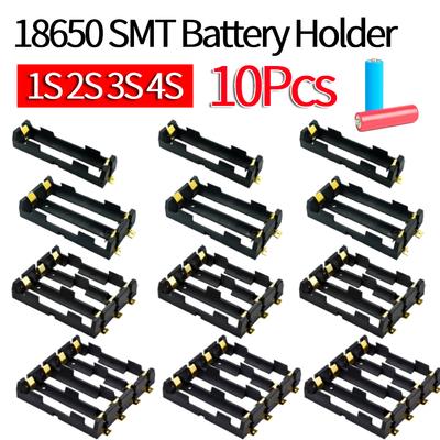 10Pcs 1X 2X 3X 4X 18650 SMT Battery Clip Holder Box Storage Case with Bronze Pins Power Bank Rechargeable 18650 Battery Holder