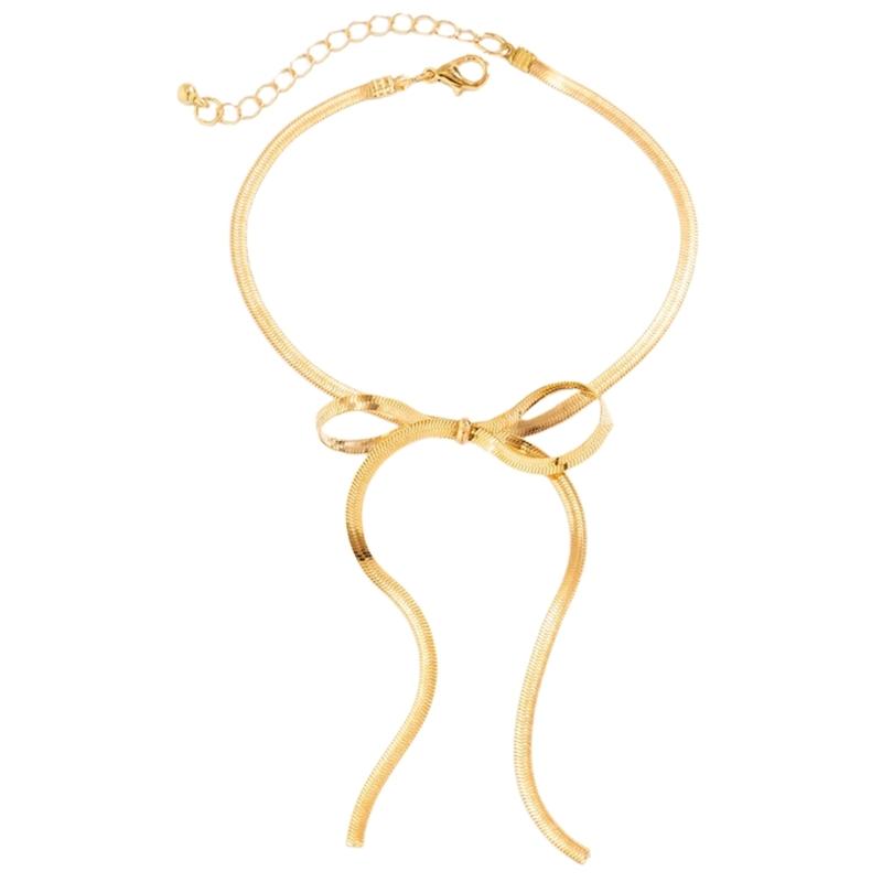 Beautiful Bowknot Anklet Adornment Elegant Long Anklet Chain Accessory Adjustable Chain Anklet Bracelet for Women