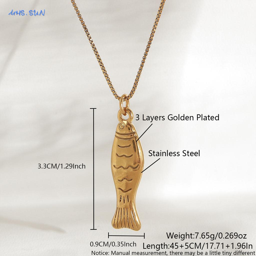 MHS.SUN Seestern Muschel Muschel Anhänger Halsketten Für Frauen Männer Edelstahl Trendige Kette Choker Strandparty Schmuck Sommer