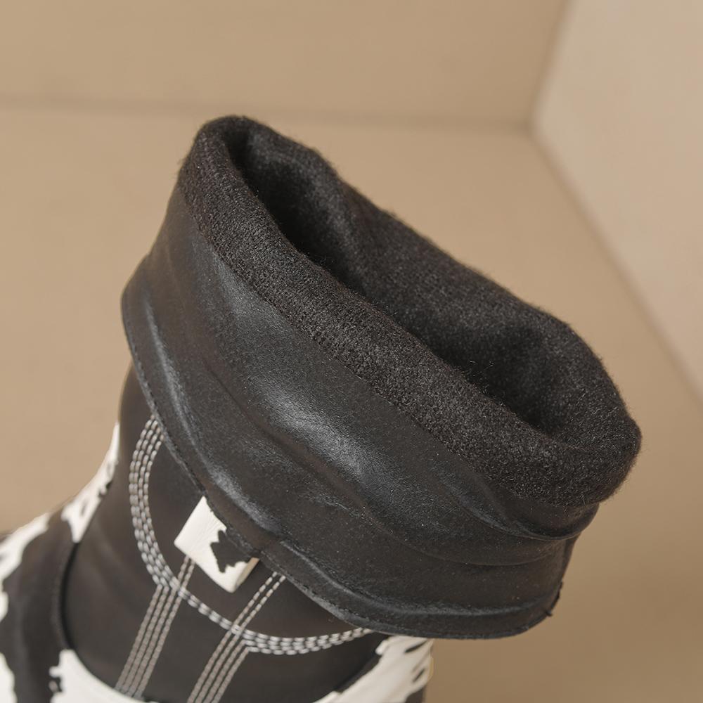 Winter Khaki Black Women Mid Calf High Boots Pointed Toe High Square Heel Small Big Size 33 47