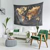 World Map 147 Gold Black Tapestry Decor Art Aesthetic Tapestries for Living Room Bedroom Home Wall Cloth Wall Hanging