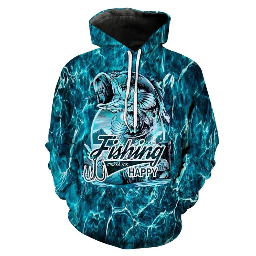Offshore fishing shirt print FISHING fishing pattern hoodie outdoor sports leisure fleece fishing sweater