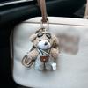 Cartoon Plush Glasses Strap Pants Bear Keychain Cute Doll Car Keychain Ring Cute Doll Bag Pendant