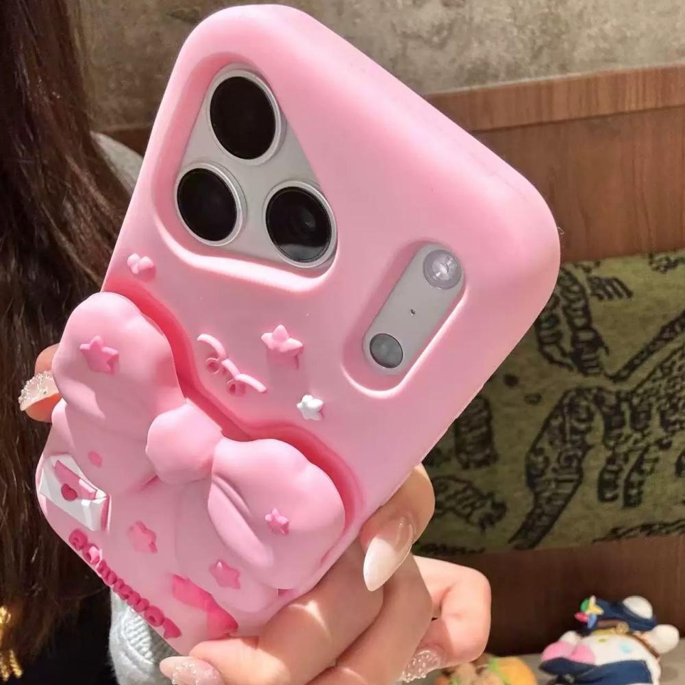 Korean Style Star Bow iPhone 17 Pro Max Case Full Edge Protective Cover for Women Anti Drop Phone Shell