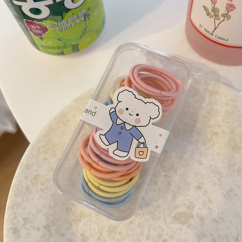 

Lystrfac 50 шт/коробка Красочная эластичная резинка для волос для женщин Скранчи Резинка для волос Кольцо для волос для девочек Резинки для волос Милые аксессуары для волос