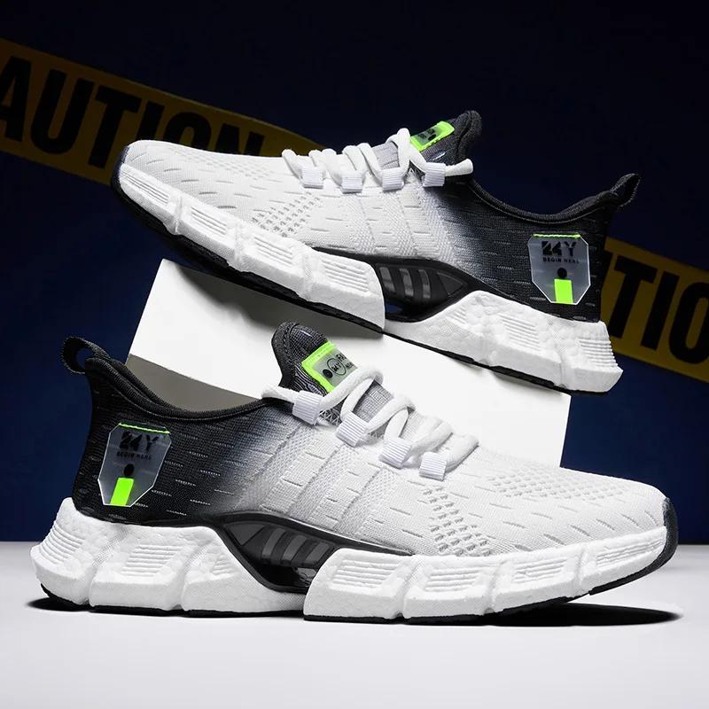 

Новая мода беговая спортивная обувь мужские кроссовки легкие дышащие сетчатые удобные мужские повседневные туфли для бега на открытом воздухе Zapatos 37 белый