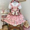 Teeparty Mädchen Lolita Kleid Jsk Täglich Süß Cartoon Druck Rüschen Hohe Taille Lolita Kleid für Damen Sommerkleid