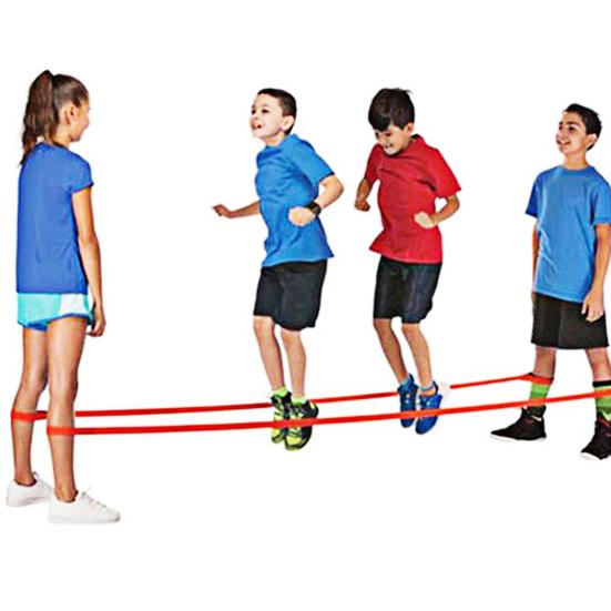 300CM Kids Chinese Jump Rope Colorful Stretch Skip Rope Indoor Outdoor Exercise Elastic Rubber Band Children Students Adults Ankle Jumping Rope Game
