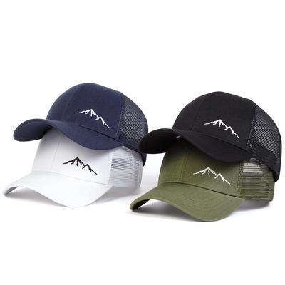 Fashion Simple Mountain Range Embroidery Summer Hat Couple Outdoor Mesh Baseball Cap Women Sun Caps Sports Hats