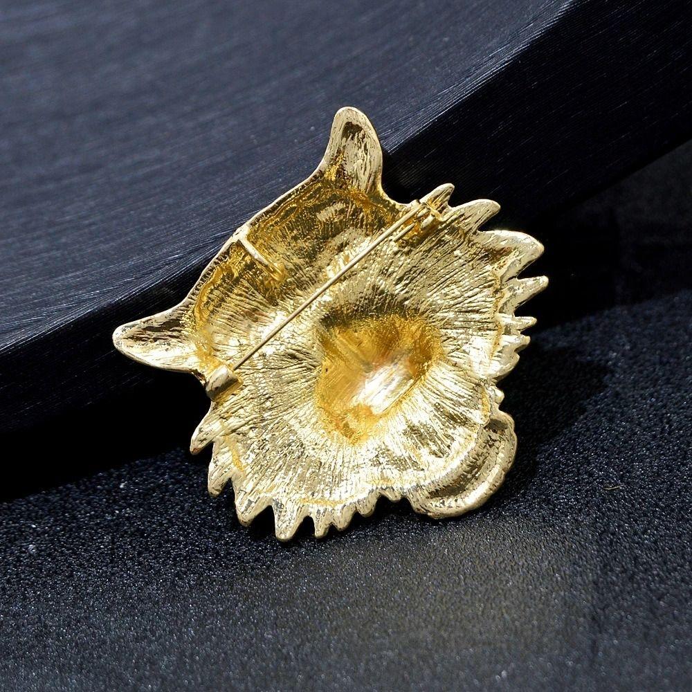 Gold Silver Tiger Head Pin Roaring Animal Badge Backpack Tiger Brooches  Banquet Party