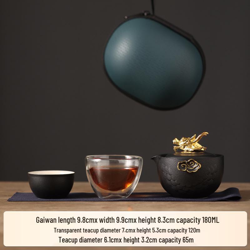 Portable Ceramic Kung Fu Tea Set: Compact Outdoor & Business Gift