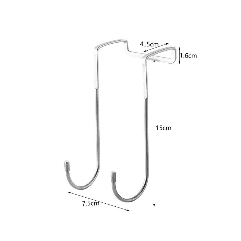 304 Stainless Steel Free Punching Hook Double S-shape Hook Kitchen Bathroom Cabinet Door Back Type Coat Towel Storage Hanger