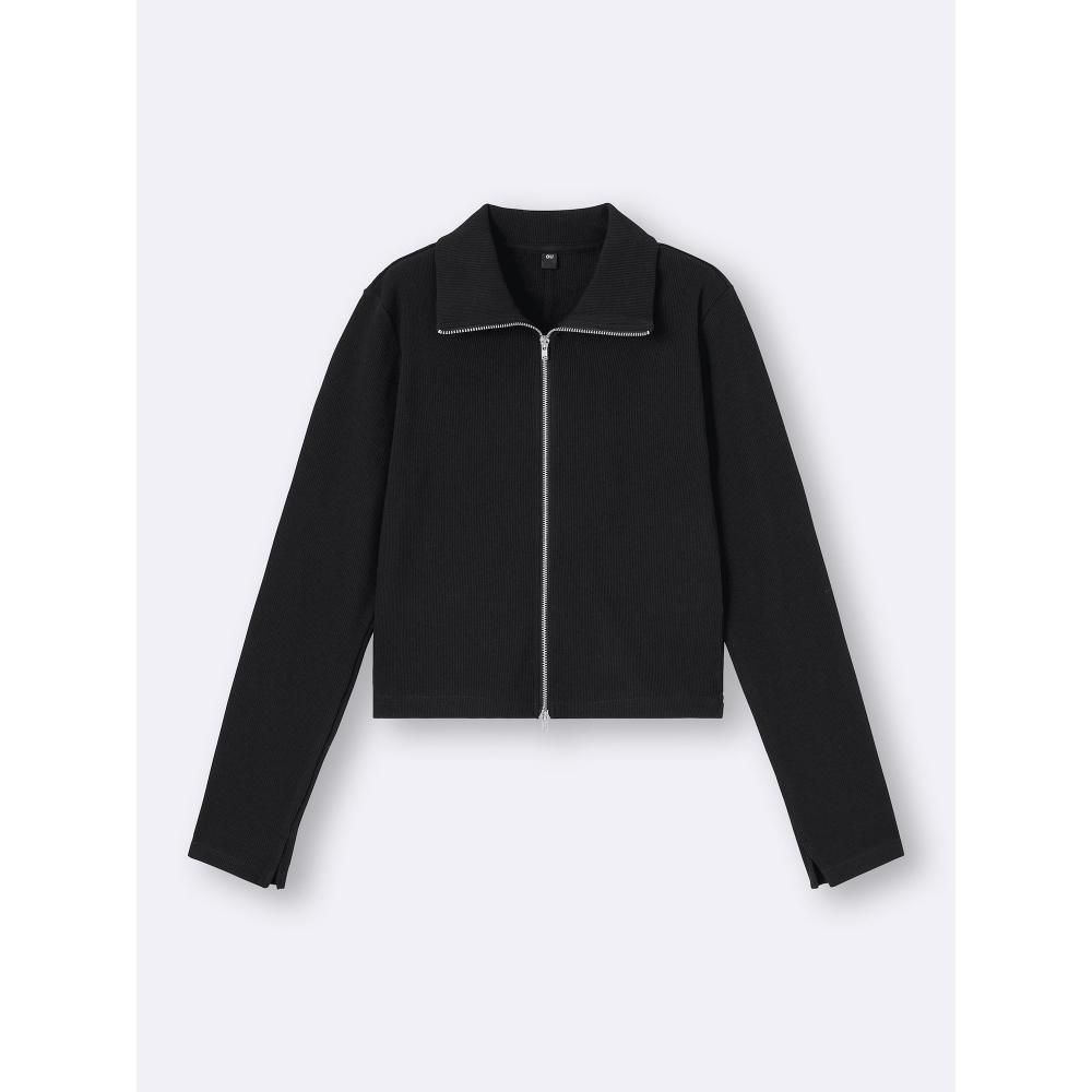 Gu By Uniqlo Rib Double Zip Cardigan