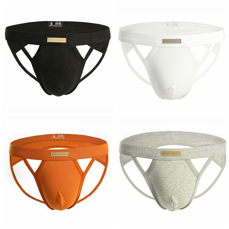 Men's Sexy Low Rise T-Back Elastic Cotton Hollow Out Back Underwear Comfortable Breathable Close-Fitting Thong