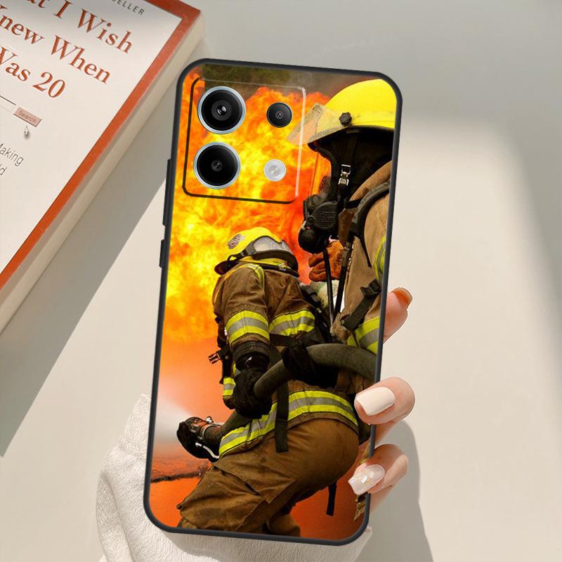 Firefighter Heroes Fireman Funda For Xiaomi Redmi Note 14 13 12 10 11 15 Pro Plus Case For Redmi 15C 10C 12C 13C 14C 15