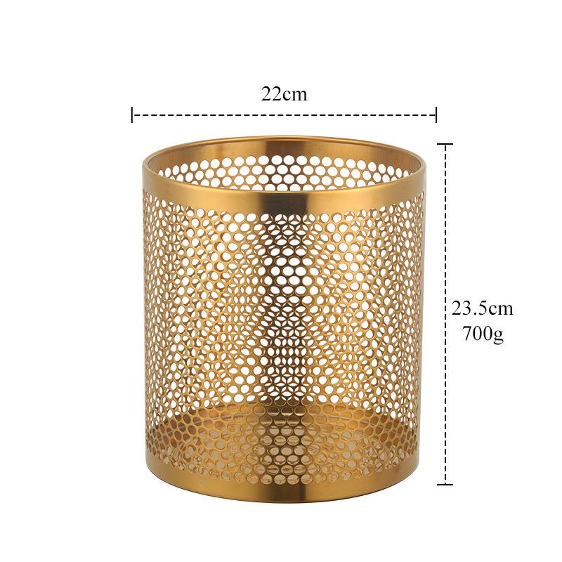 Golden Metal Waste Paper Bin Add Touch Of Elegance To Room Easy To And Clean Metal Golden Trash Can