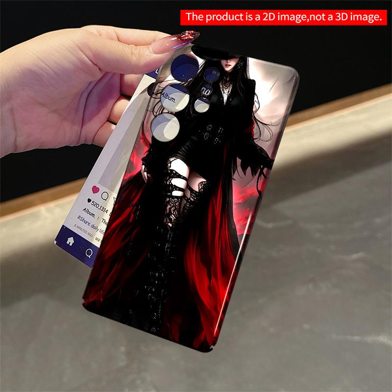 2DFlat Samsung phone case Black Witch with Crimson Cape Applicable to Galaxy S22 S23 S24 S25ULTRA S26 A12 A13 A14 A15 A16