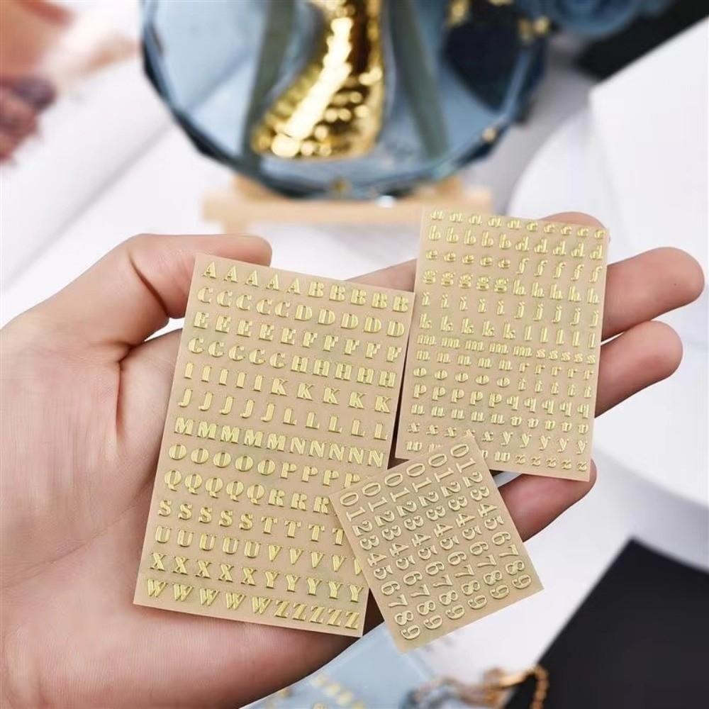 1PC Copper-Nickel Epoxy Filling Sticker 3mm Thickness Chunky Glitter Letters Resin Mold Decoration