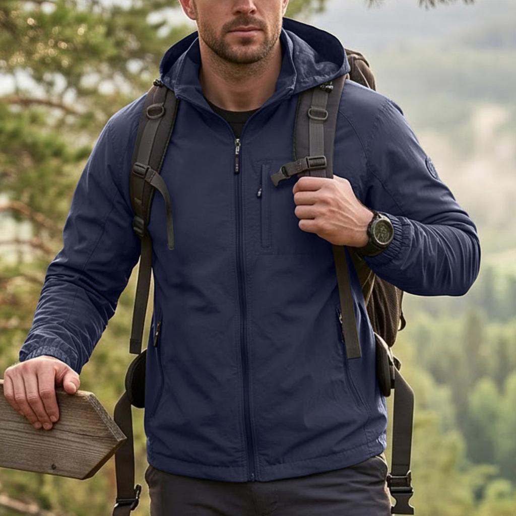 Men's Lightweight Breathable Windbreaker Jacket for Outdoor Hiking Casual Spring and Fall