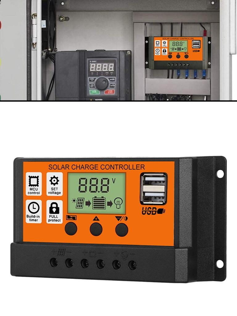 12/24V 100A MPPT Solar Panel Controller Batterieregler Dual USB Autofokus