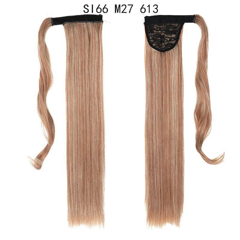 Long Straight Ponytail Synthetic Hair Fiber Heat Resistant Straight Hair With Ponytail Hair Extended Black Brown Headwea