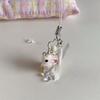 Korean 3D Rabbit Flower Phone Chain Lanyard Y2k Girl Bowknot Keychain Sweet Bag Pendant Decoration Backpack Ornament