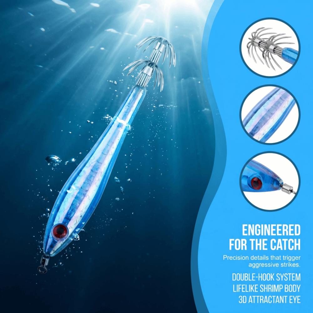 5PCS 9.5cm Squid Jig Lures Glow In Dark Squid Jig Hooks Squid Fishing Lures Saltwater Fishing
