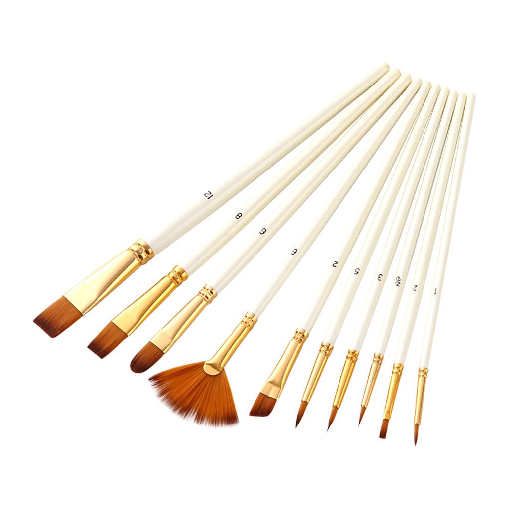 10pcs Paint Brushes Set  Artist for Acrylic Watercolor Oil Painting